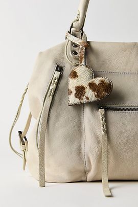 Free People Heart Animal Print Keychain