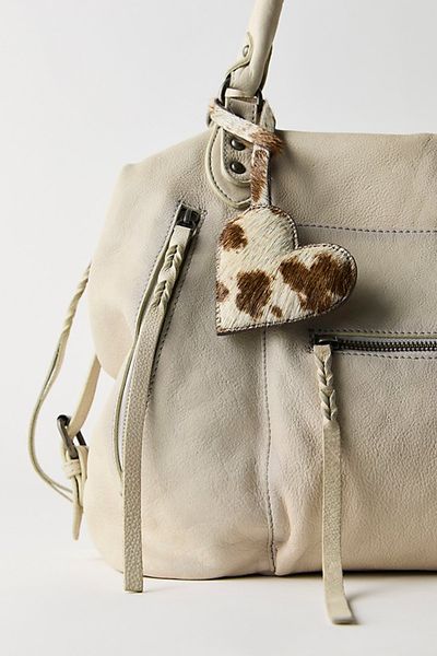 Free People Heart Animal Print Keychain