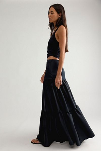 Free People Juliette Satin Maxi Skirt