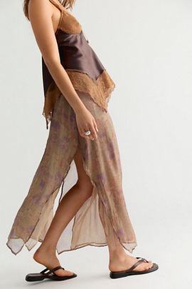 Free People Karis Crinkle Midi Skirt