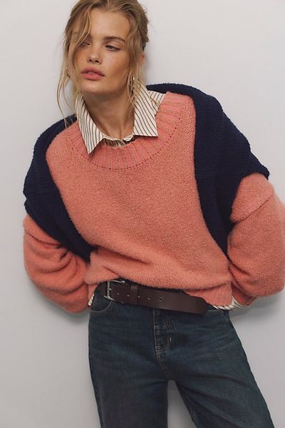 Free People Laguna Crew Neck Cotton Pullover