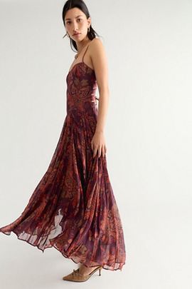 Free People Lane Paisley Slip Maxi Dress