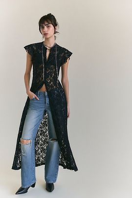 Free People Lena Lace Maxi Top