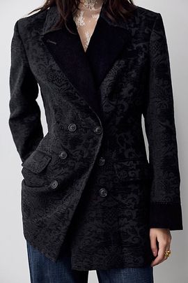 Free People Lilou Jacquard Tuxedo Blazer