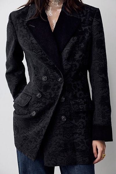 Free People Lilou Jacquard Tuxedo Blazer