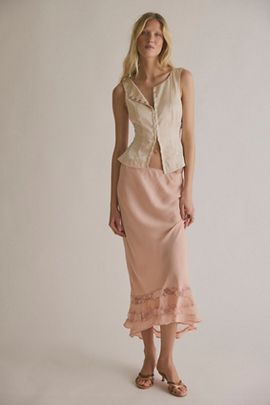 Free People Long Lost Lover Maxi Slip Skirt