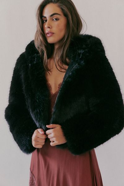 Free People Louder Please Hooded Fur Jacket