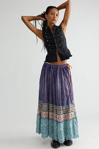 Free People Magnolia Pearl Piecewise Pissarro Skirt