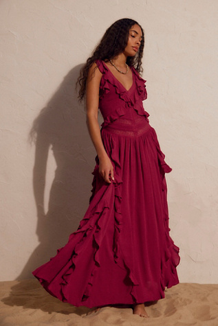 knee length dresses for ladies Morning Glory Maxi (Blue)