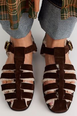 Free People Matilda Shearling Fisherman Sandals