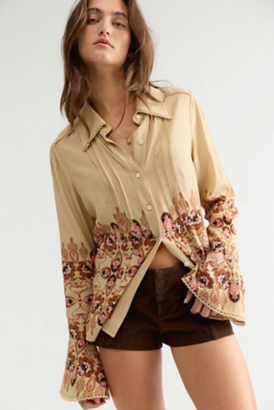 Free People Melrose Printed Button Down Top