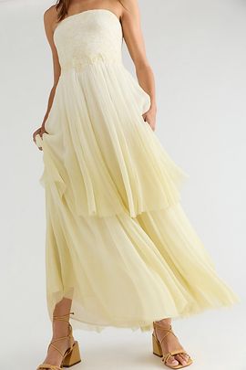 Free People Nigel Preston Romance Strapless Maxi Dress