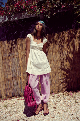 out from under nina babydoll mini dress Free People Nina Babydoll Cotton-Linen Mini Dress in Blue