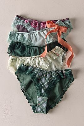 Free People Oh My Darling Cotton Bikini Undies 5-Pack