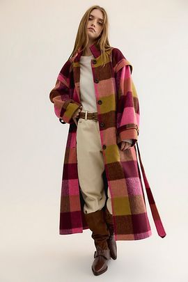 Free People Ollie Plaid Coat