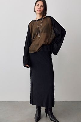 Free People Patina Washed Swit Maxi Skirt