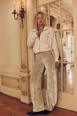 Free People Radiance Low-Rise Velvet Pull-On Pants