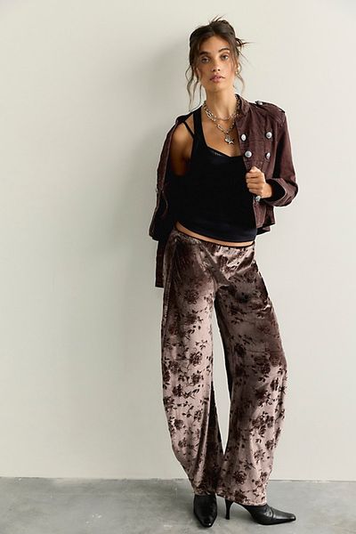 Free People Radiance Velvet Pull-On Pants