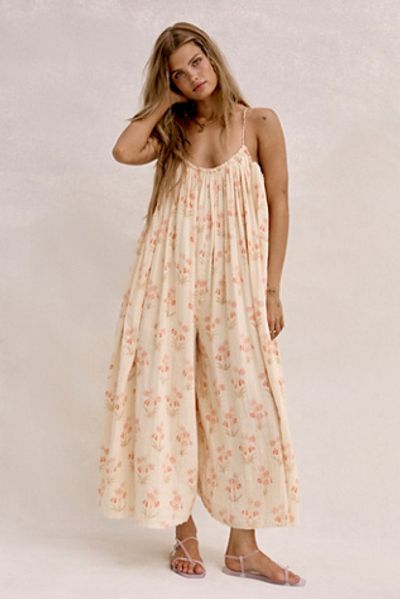 Free People Raffia Blooms Printed Jumpsuit