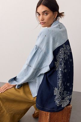 Free People Reverie Patchwork Shirt