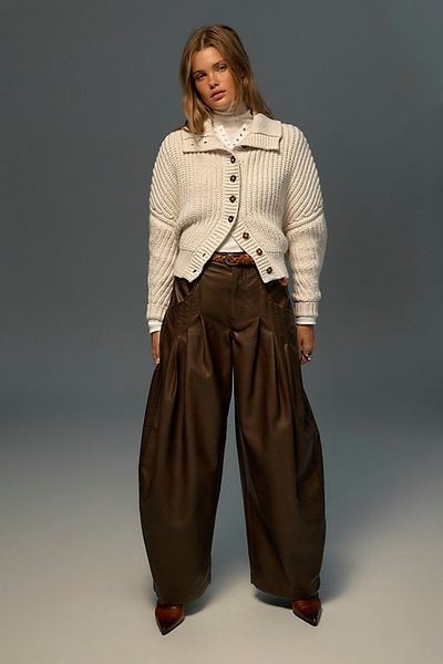 Free People Right Turn Vegan Leather Trousers