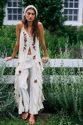 Free People Rosa Embroidered Maxi Top