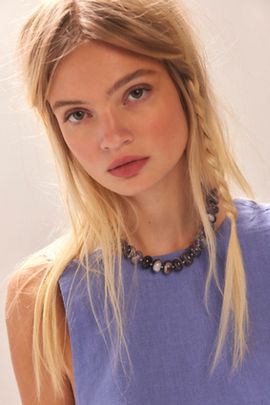 Free People Sabina Semiprecious Beaded Stone Choker Necklace