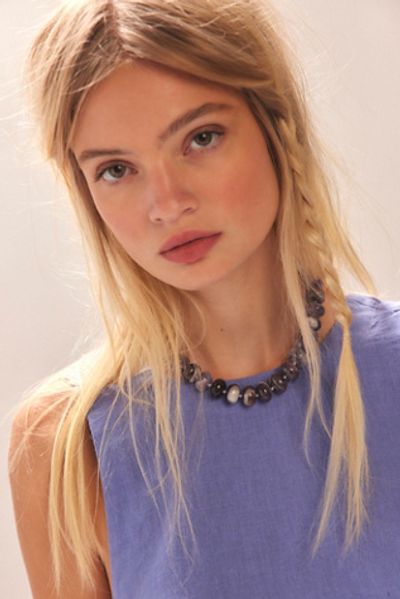 Free People Sabina Semiprecious Beaded Stone Choker Necklace