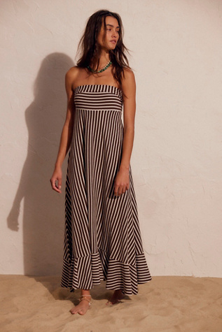 free people striped knit dress New Free People Boho Striped Swing Tunic Sweater Dress Size S $118 peach gray