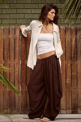 Free People Sandshell Linen Carlie Pants