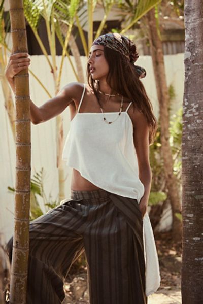 Free People Sandshell Linen Delia Top