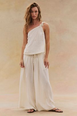 Free People Sandshell Linen Sahara Pant Set