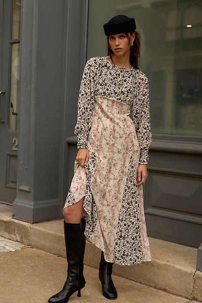 Free People See You Again Printed Midi Dress