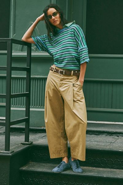 Free People Silverlake Wide-Leg Chino Trousers