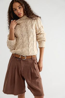 Free People Simone Cable Knit Pullover