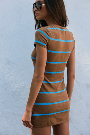 casual blue and white dresses Free People Pappiet Midi Dress/Bluebell Combo main image 1