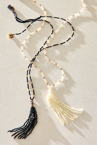 Free People Sola Beaded Tassel Necklace
