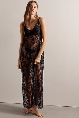Free People Star Crossed Lace Maxi Slip Dress