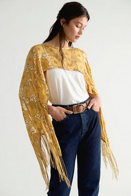 Free People Stardust Fringe Poncho