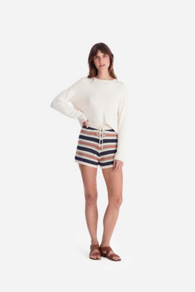 Free People Sunday Citizen Notte Stripe Cloud Crochet Shorts