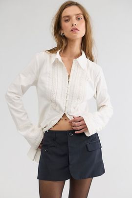 Free People Tuxedo Twist Mini Skirt