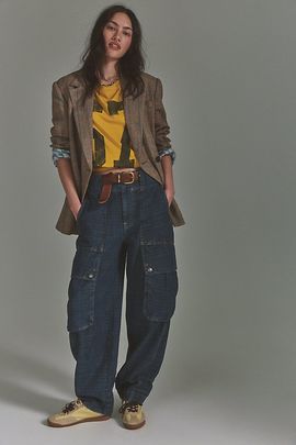 Free People We The Free Brentwood Textured Cargo Jeans