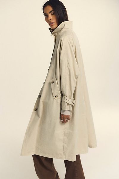 We The Free Drop Down Washed Funnel-Neck Trench