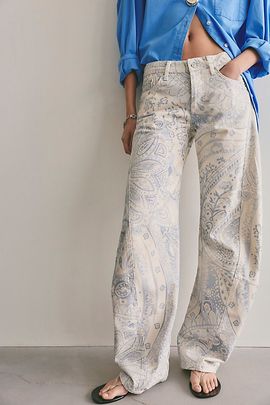 Free People We The Free Fable Printed Twisted Jeans
