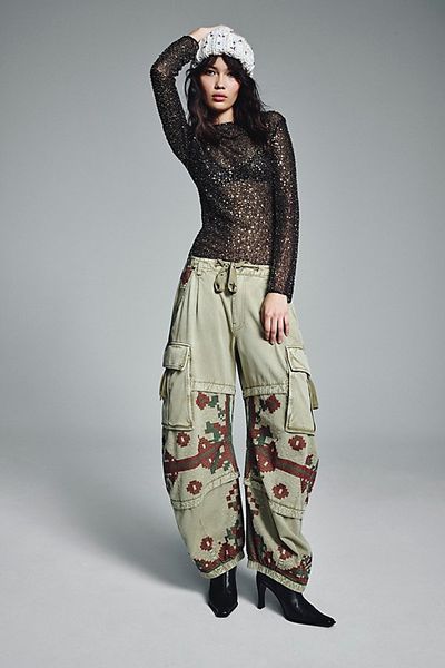 Free People We The Free Fun To Be Fairisle Reef Cargo Pants