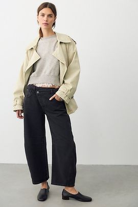 Free People We The Free Good Luck Crossover Barrel Jeans