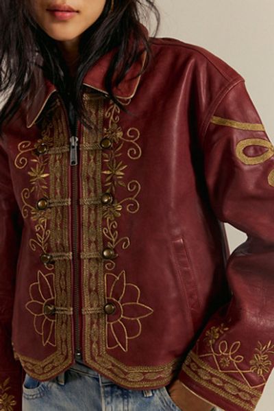 Free People We The Free Lana Leather Band Jacket