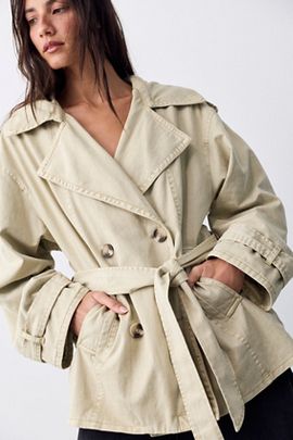 Free People We The Free Lantern Hooded Trench