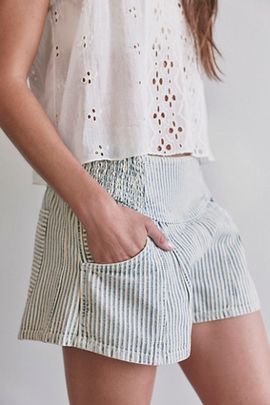 Free People We The Free Luna Railroad Pull-On Shorts