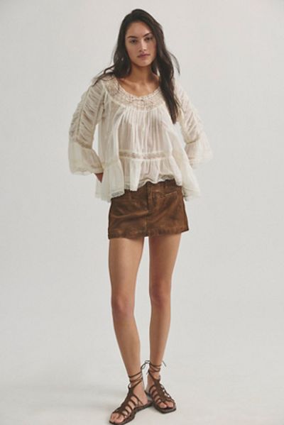 Free People We The Free Mille-Fleurs Vegan Suede Micro Skirt